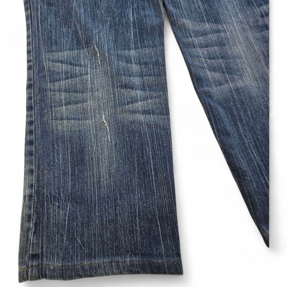 Lane Bryant Womens Size 20 Blue Distressed Denim Jeans Embroidered Pockets - Picture 9 of 16